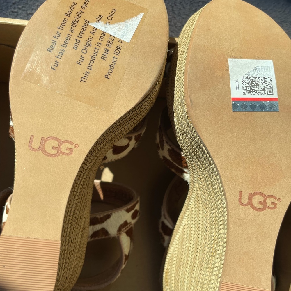 Calf hair Leopard wedges